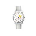 Ladies White Leather Strap Watch